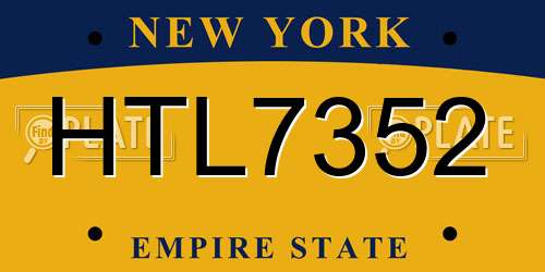 HTL7352 New York License Plate