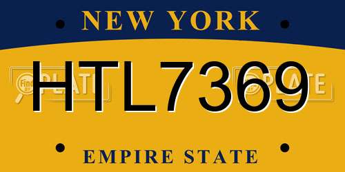 HTL7369 New York License Plate
