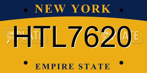 HTL7620 New York License Plate
