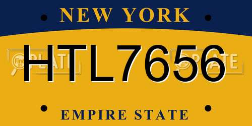 HTL7656 New York License Plate