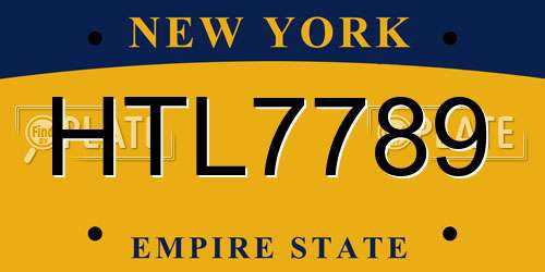 HTL7789 New York License Plate