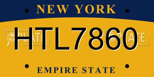 HTL7860 New York License Plate