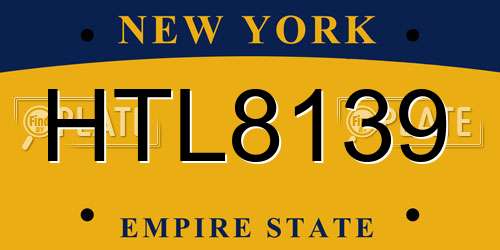 HTL8139 New York License Plate
