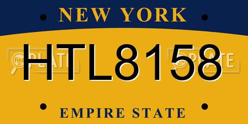 HTL8158 New York License Plate