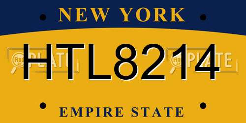 HTL8214 New York License Plate