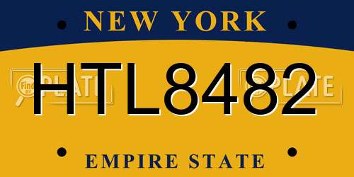 HTL8482 New York License Plate