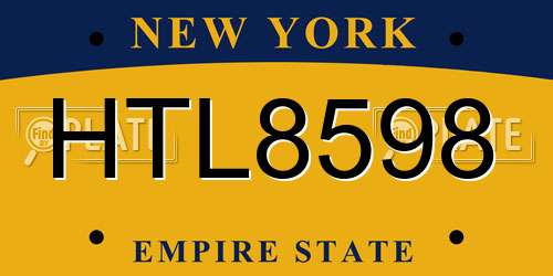 HTL8598 New York License Plate