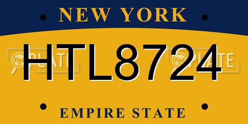 HTL8724 New York License Plate