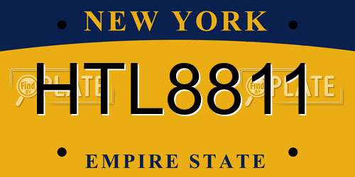HTL8811 New York License Plate