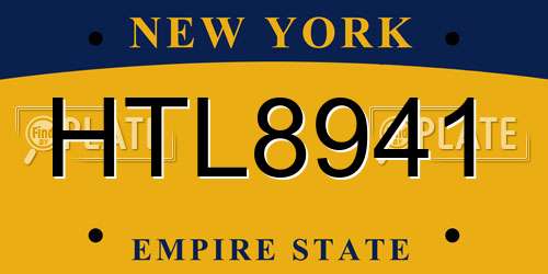 HTL8941 New York License Plate