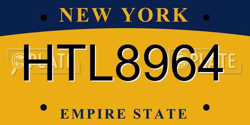 HTL8964 New York License Plate