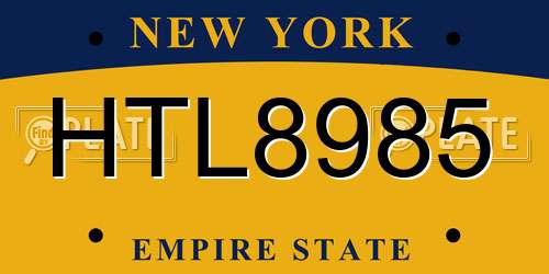 HTL8985 New York License Plate
