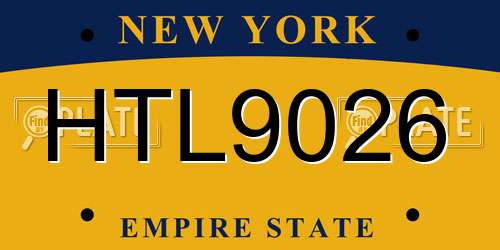 HTL9026 New York License Plate