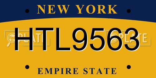 HTL9563 New York License Plate