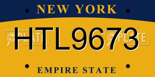 HTL9673 New York License Plate