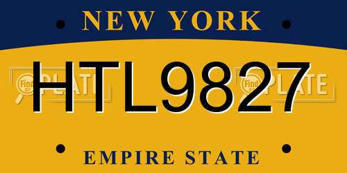 HTL9827 New York License Plate