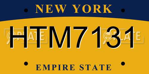 HTM7131 New York License Plate