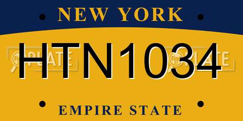 HTN1034 New York License Plate