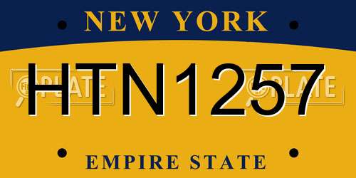 HTN1257 New York License Plate