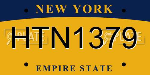 HTN1379 New York License Plate