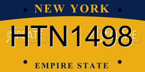 HTN1498 New York License Plate