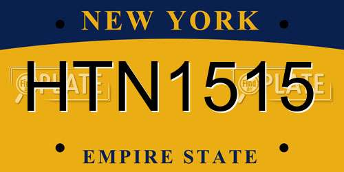 HTN1515 New York License Plate