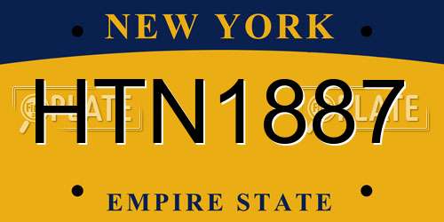 HTN1887 New York License Plate