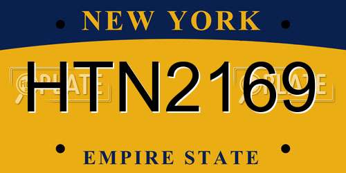 HTN2169 New York License Plate