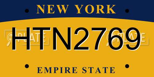 HTN2769 New York License Plate