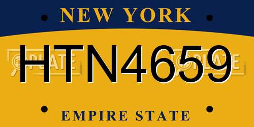 HTN4659 New York License Plate