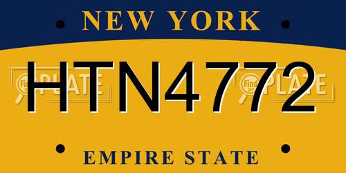 HTN4772 New York License Plate
