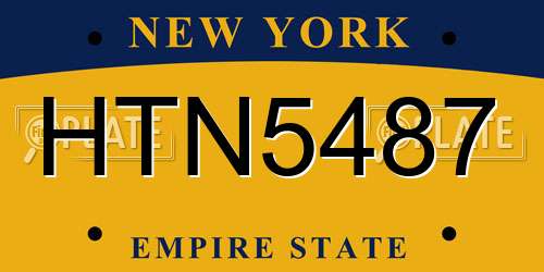 HTN5487 New York License Plate