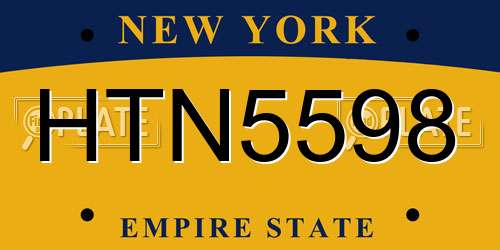 HTN5598 New York License Plate