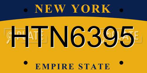 HTN6395 New York License Plate