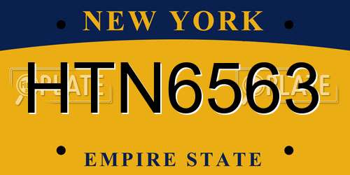 HTN6563 New York License Plate