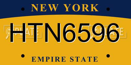 HTN6596 New York License Plate