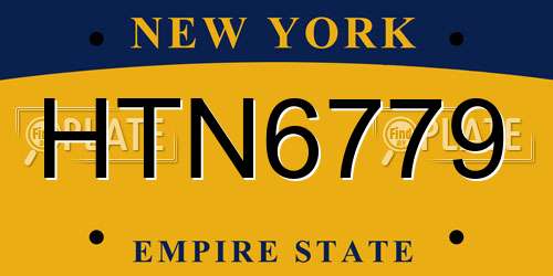 HTN6779 New York License Plate