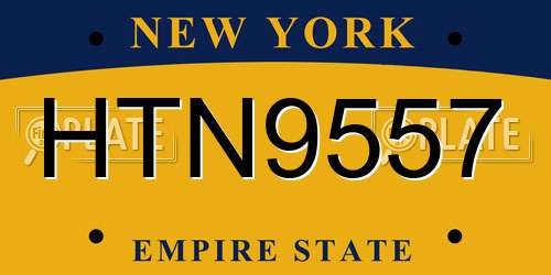 HTN9557 New York License Plate