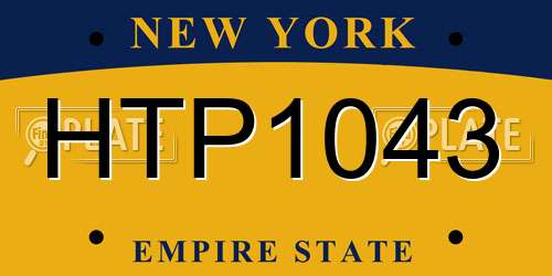 HTP1043 New York License Plate