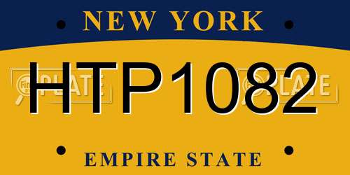 HTP1082 New York License Plate