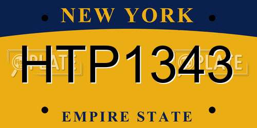 HTP1343 New York License Plate