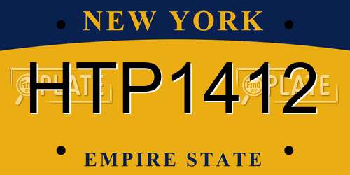 HTP1412 New York License Plate