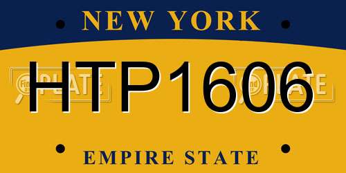 HTP1606 New York License Plate
