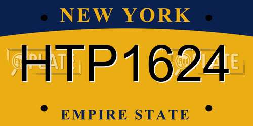HTP1624 New York License Plate