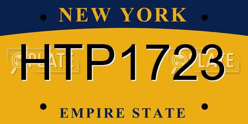HTP1723 New York License Plate
