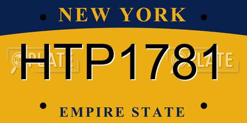 HTP1781 New York License Plate