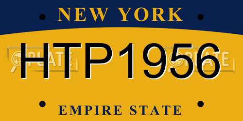 HTP1956 New York License Plate