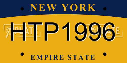 HTP1996 New York License Plate