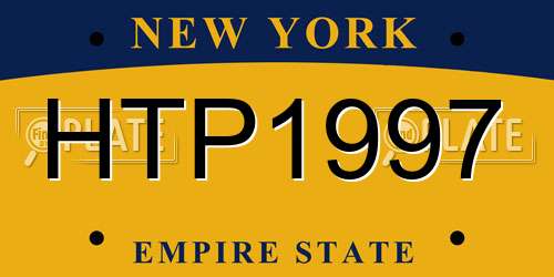 HTP1997 New York License Plate
