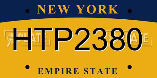 HTP2380 New York License Plate